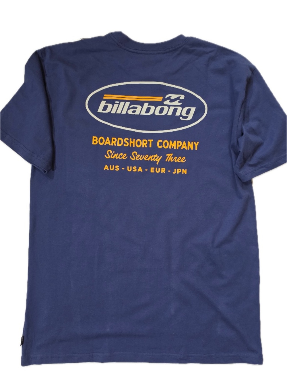 Billabong Shirt Mens L Blue Pocket Logo Graphic Tee Crewneck Surfing Ocean NWT
